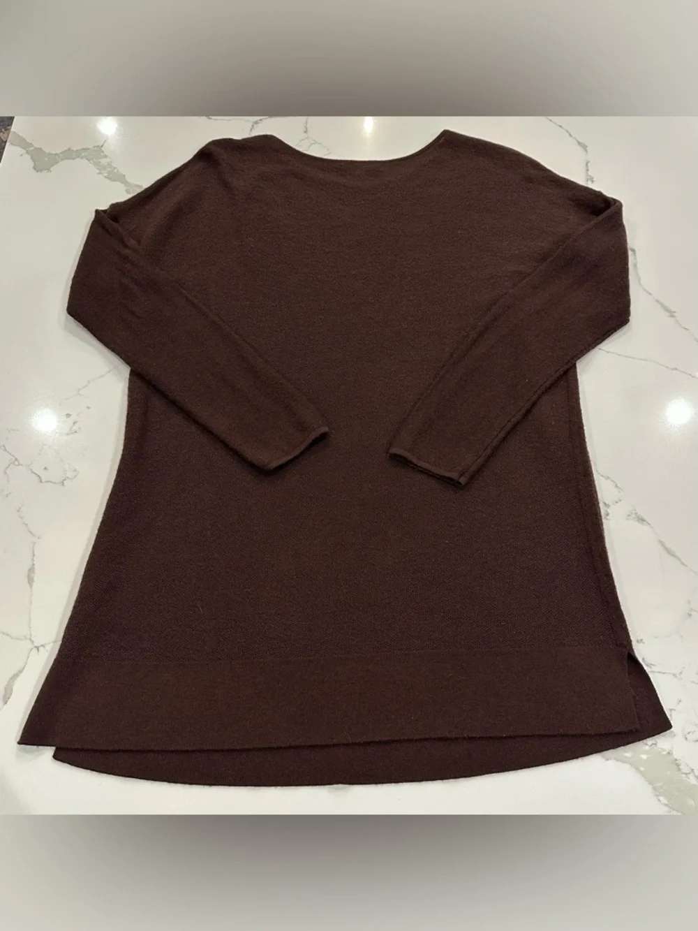 J. Jill Washable Merino Wool Brown Berry Sweater Womens M Lightweight Cozy Knit